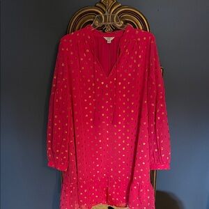 Crown & Ivy Pink Blouse with Gold Details